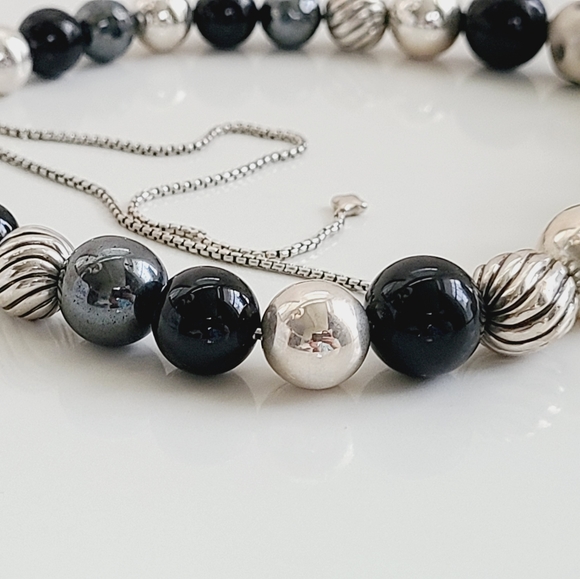David Yurman Large Elements Bead Necklace With Bla - Picture 11 of 16